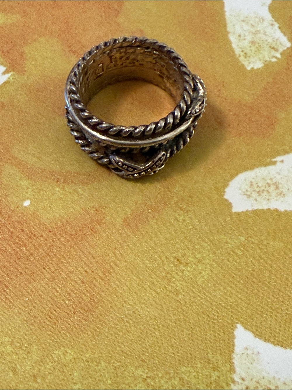 Premier Designs Silver Tone Multi Band Rope Ring Size 6 Boho Statement Ring - Picture 2 of 7